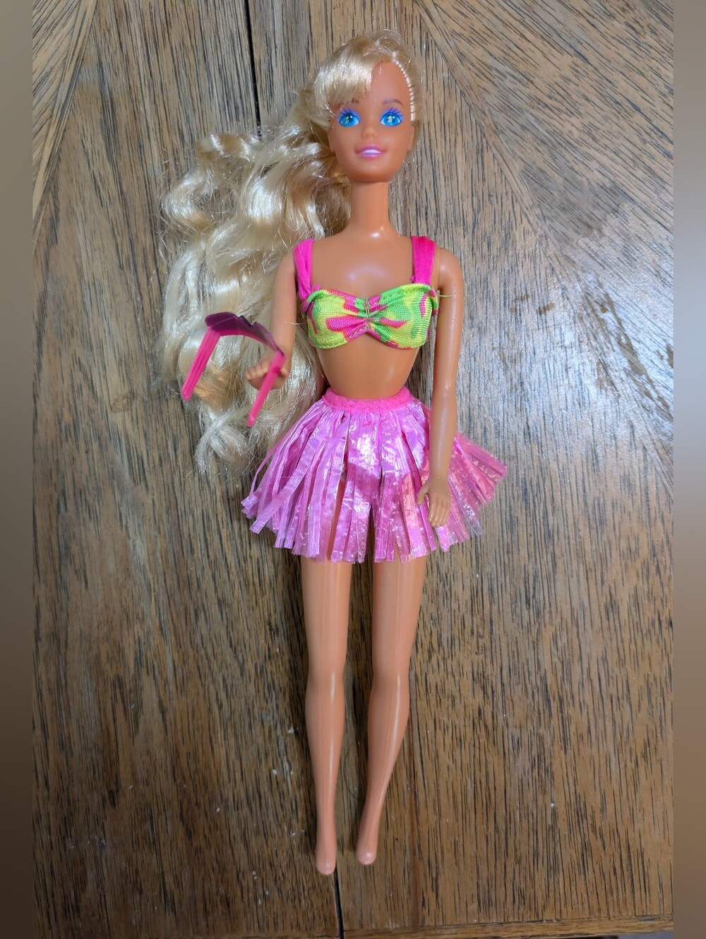 Barbie Hawaiian Fun Vintage 1990 Hula Skirt, Sunglasses, Bikini